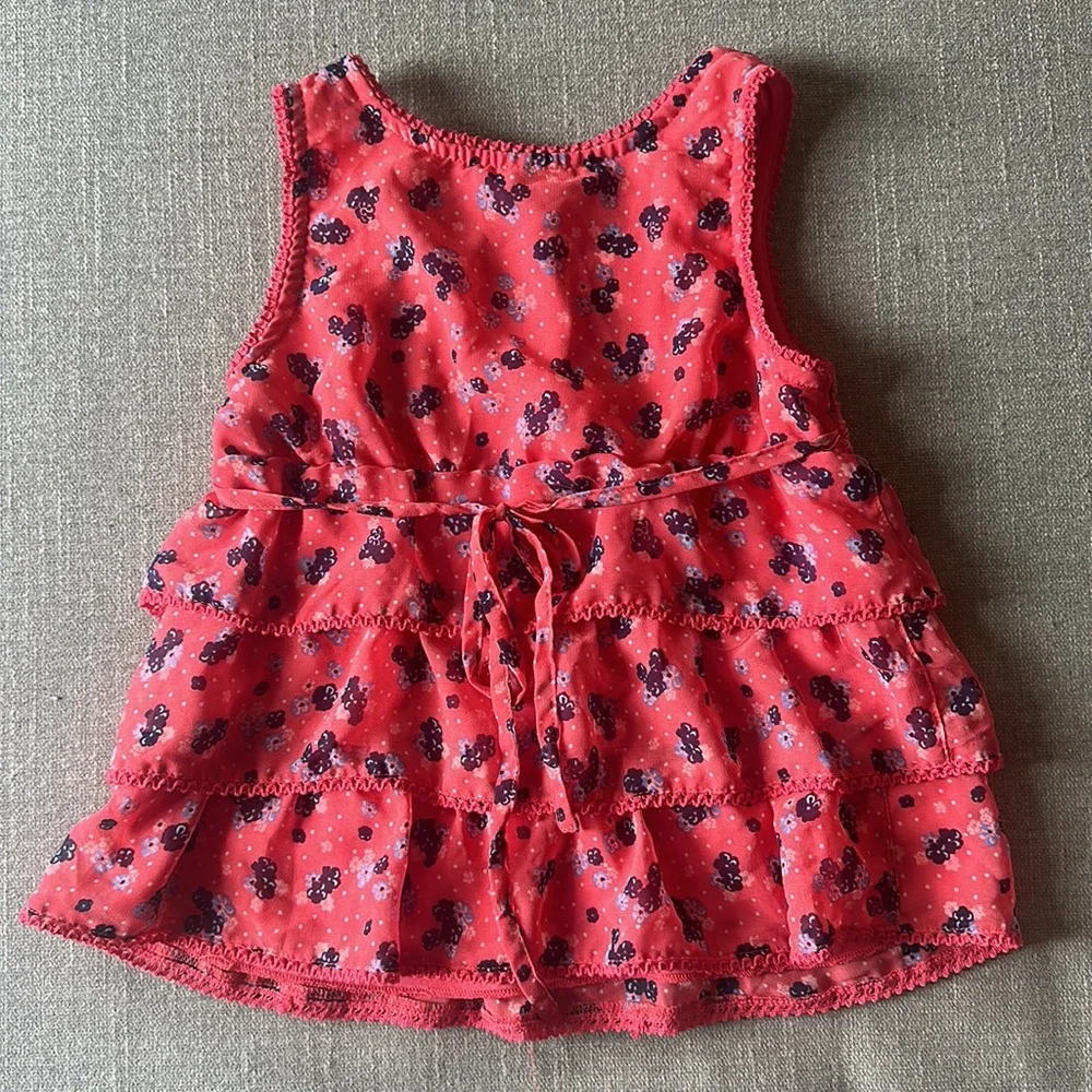 Justice Girls Coral Crochet Floral Tie Back Tank Top Size 10